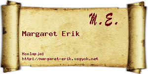 Margaret Erik névjegykártya